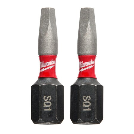 Milwaukee Tool SHOCKWAVE Impact Square Recess #1 Insert Bits, 2PK 48-32-4421